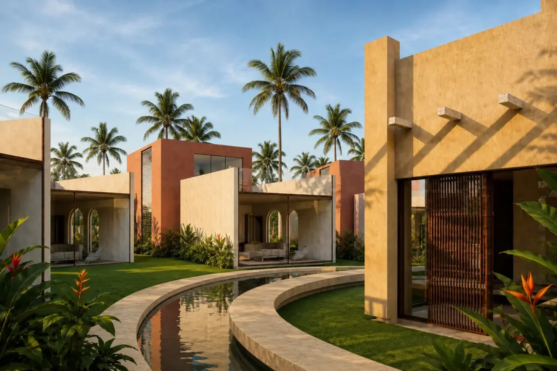 Architectural render of lagoon walkway in Chaweng Noi, Koh Samui