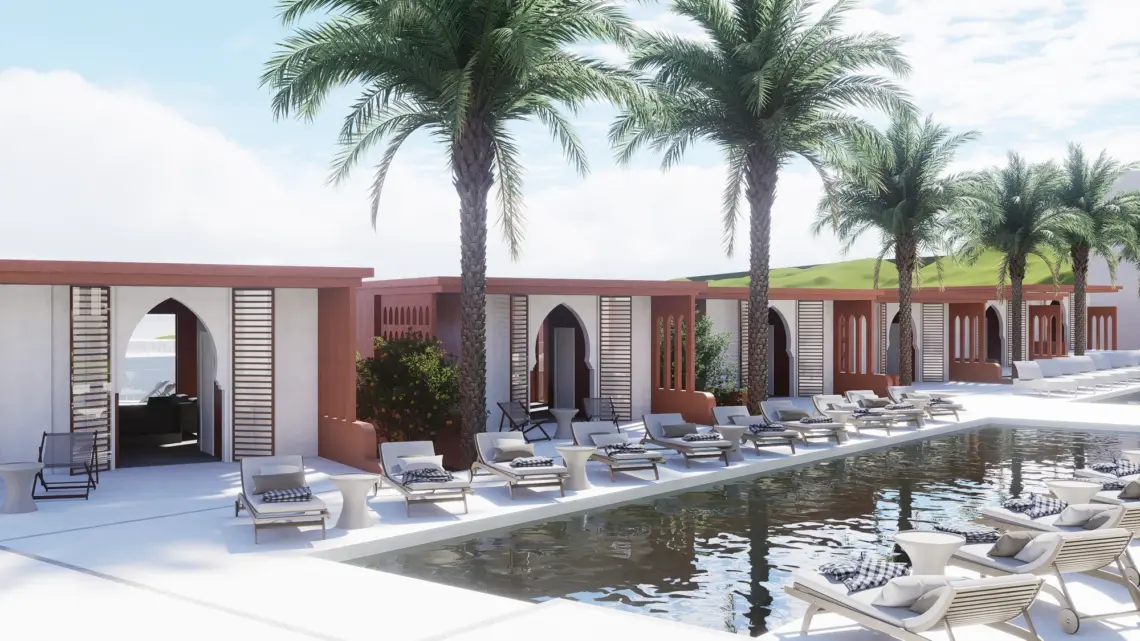 Architectural render of shared pool in Chaweng Noi, Koh Samui