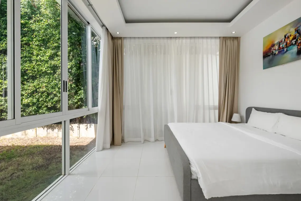 Bedroom garden at the 2 bedroom garden pool villa in Chaweng Noi