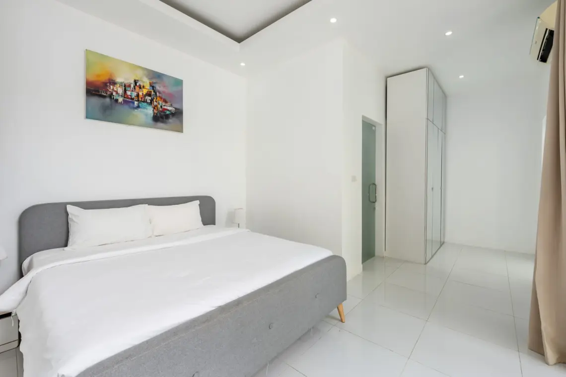 Bedroom at the 2 bedroom garden pool villa in Chaweng Noi