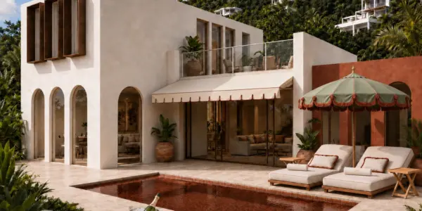 Architectural render of villa and private pool in Chaweng Noi, Koh Samui