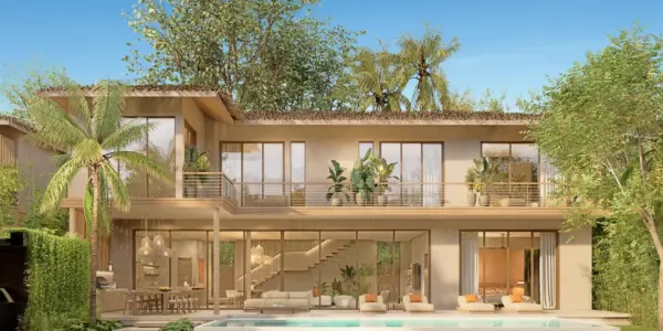 Contemporary five bedroom pool villa in Maenam, Koh Samui — exterior rendering