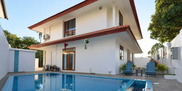 villa and pool at the 4 bedroom pool villa in Plai Laem, Koh Samui