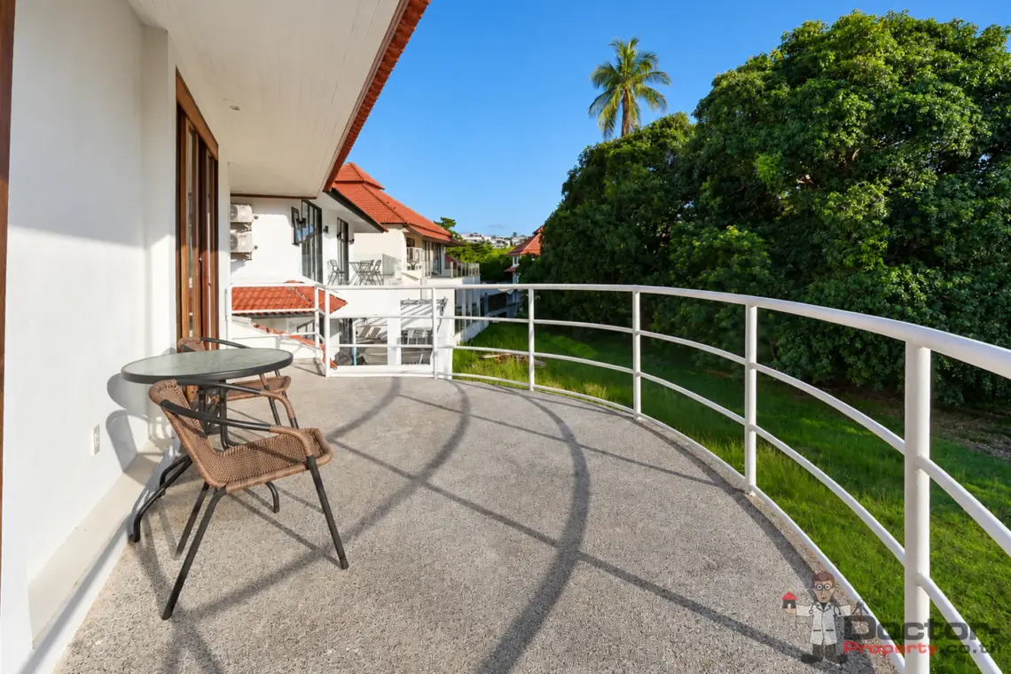 Upper balcony at the 4 bedroom pool villa in Plai Laem, Koh Samui