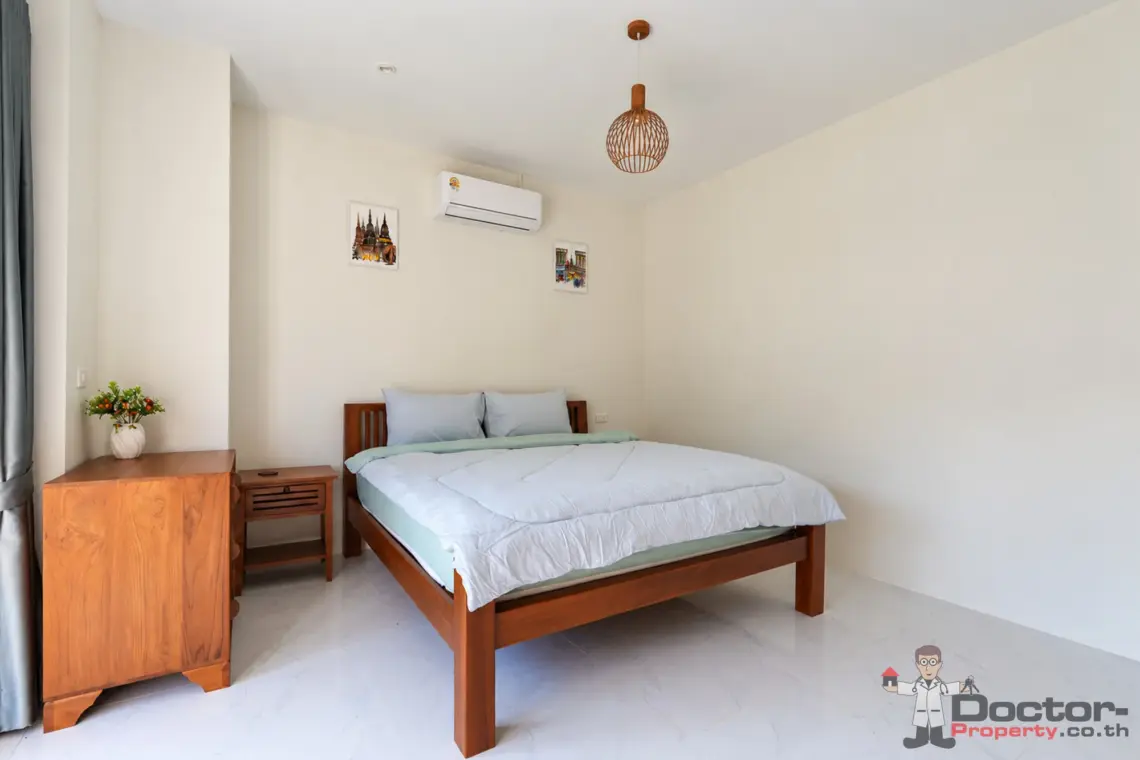 Bedroom front view at the 4 bedroom pool villa in Plai Laem, Koh Samui