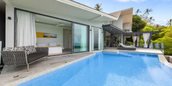 Private swimming pool and villa terrace
