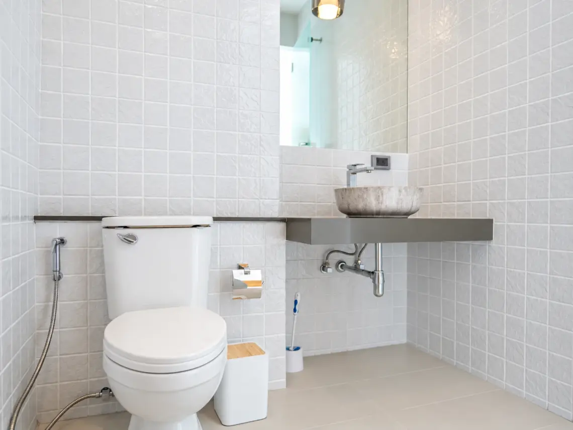 Bathroom basin 2 at a completed showcase duplex villa in Bo Phut, Koh Samui