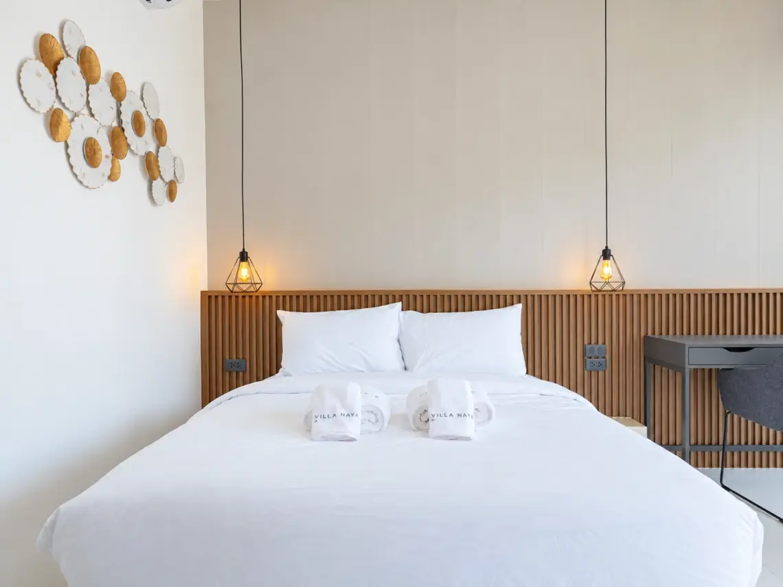 Double bedroom at a completed showcase duplex villa in Bo Phut, Koh Samui