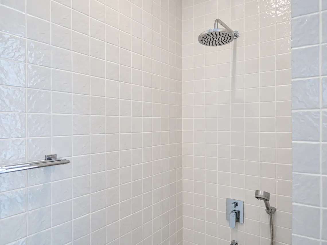 Rain shower 1 at a completed showcase duplex villa in Bo Phut, Koh Samui