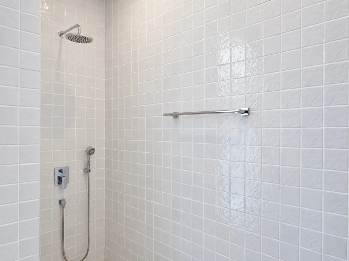 Rain shower 2 at a completed showcase duplex villa in Bo Phut, Koh Samui