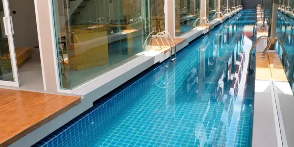 Pool in daylight at a boutique hotel in Bang Rak, Koh Samui
