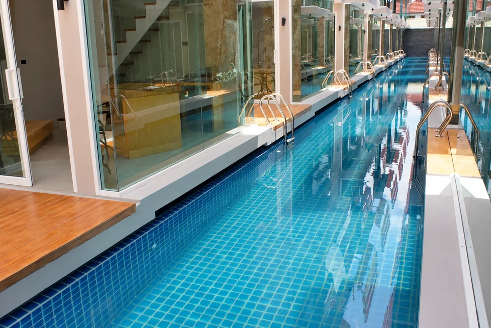 Pool in daylight at a boutique hotel in Bang Rak, Koh Samui