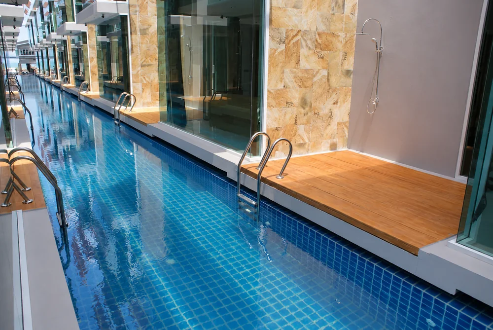 Pool deck at a boutique hotel in Bang Rak, Koh Samui