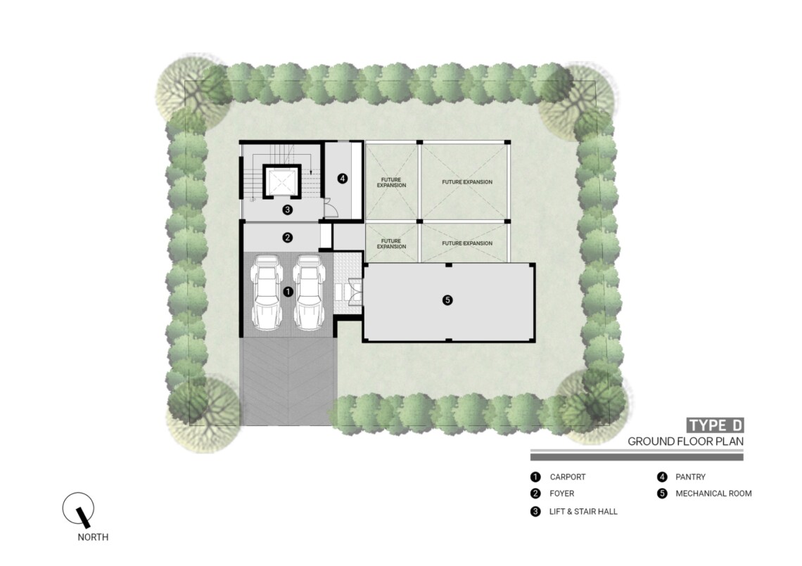 Villa D – Ground floor plan (sold) in Plai Laem, Koh Samui