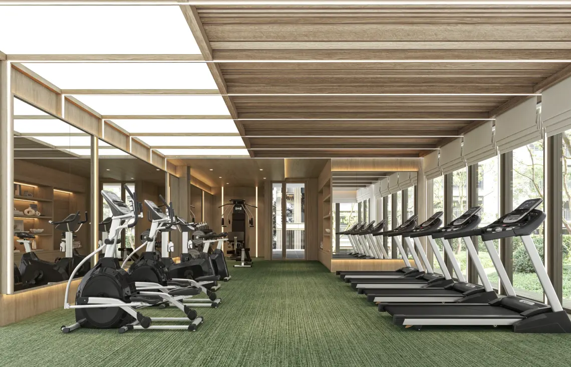 Artist’s impression: Fitness room at condos near Fisherman’s Village, Koh Samui