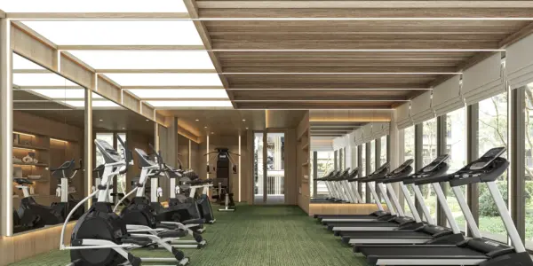 Artist’s impression: Fitness room at condos near Fisherman’s Village, Koh Samui