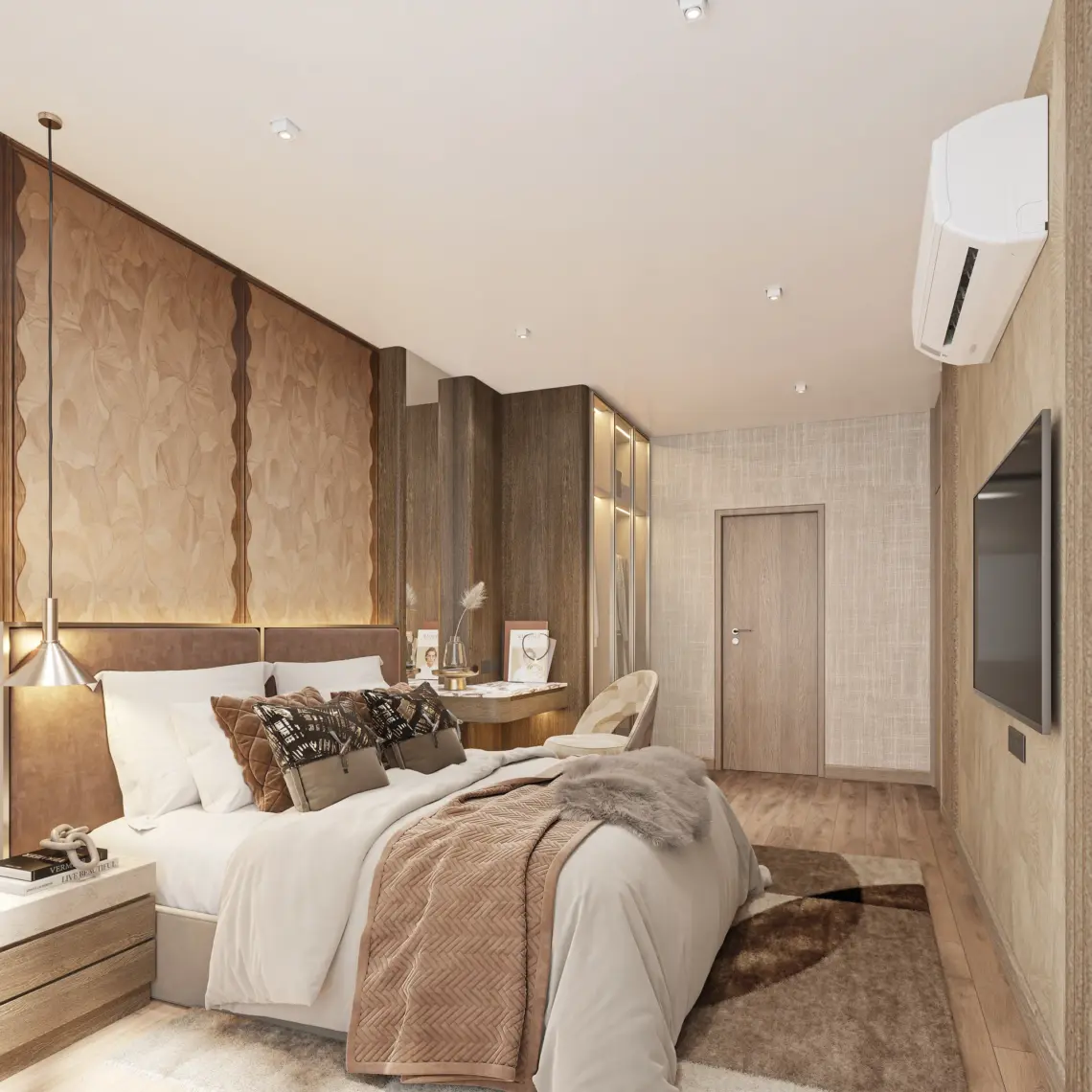 Artist’s impression: 2 bedroom bedroom at condos near Fisherman’s Village, Koh Samui